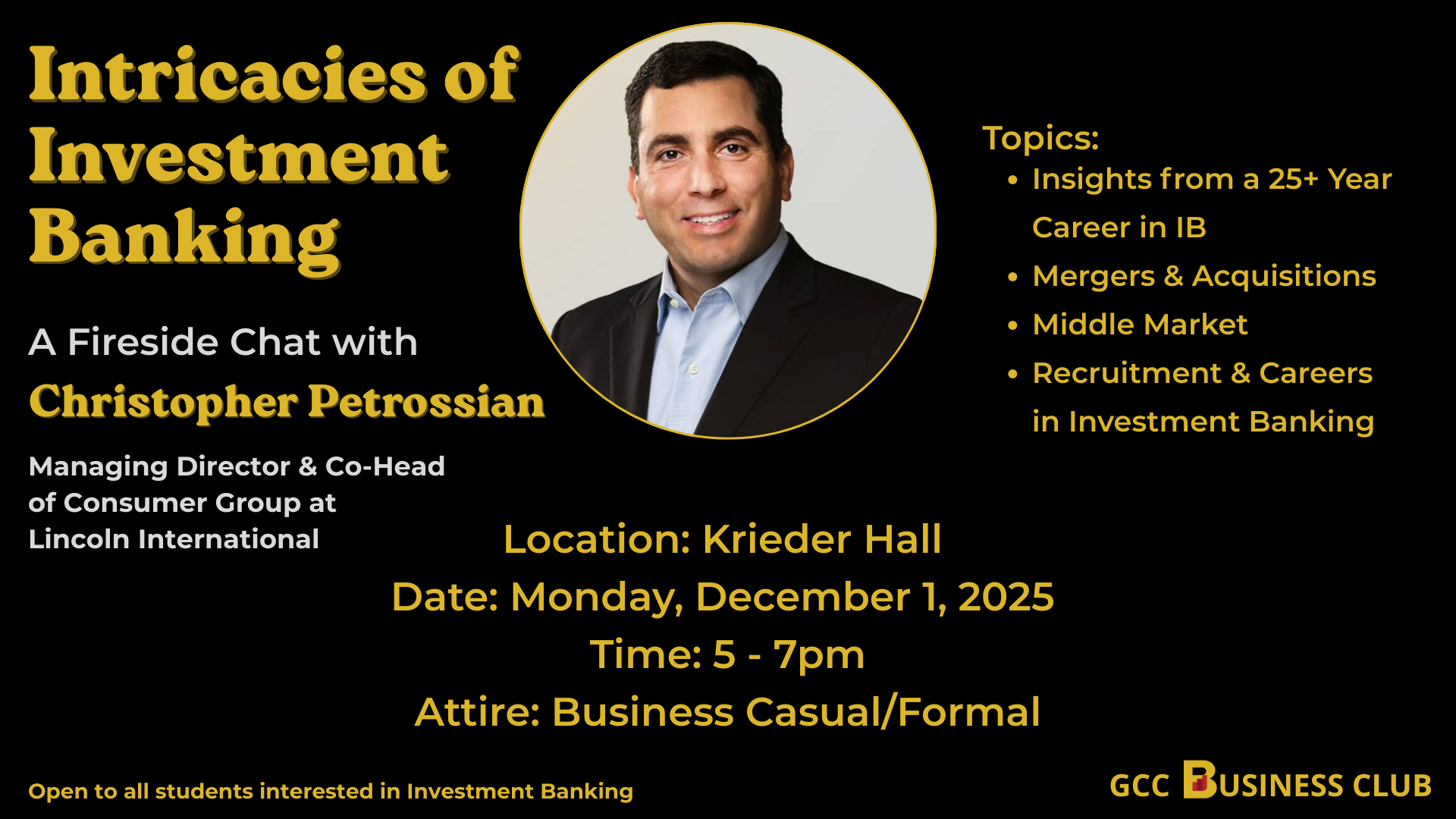 Intricacies of Investment Banking: A Fireside Chat With Christopher Petrossian